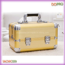 Gold Color Glary Outlook Professional Cosmetic Case (SACMC059)